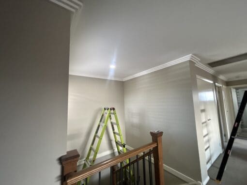 Above stairs downlight install